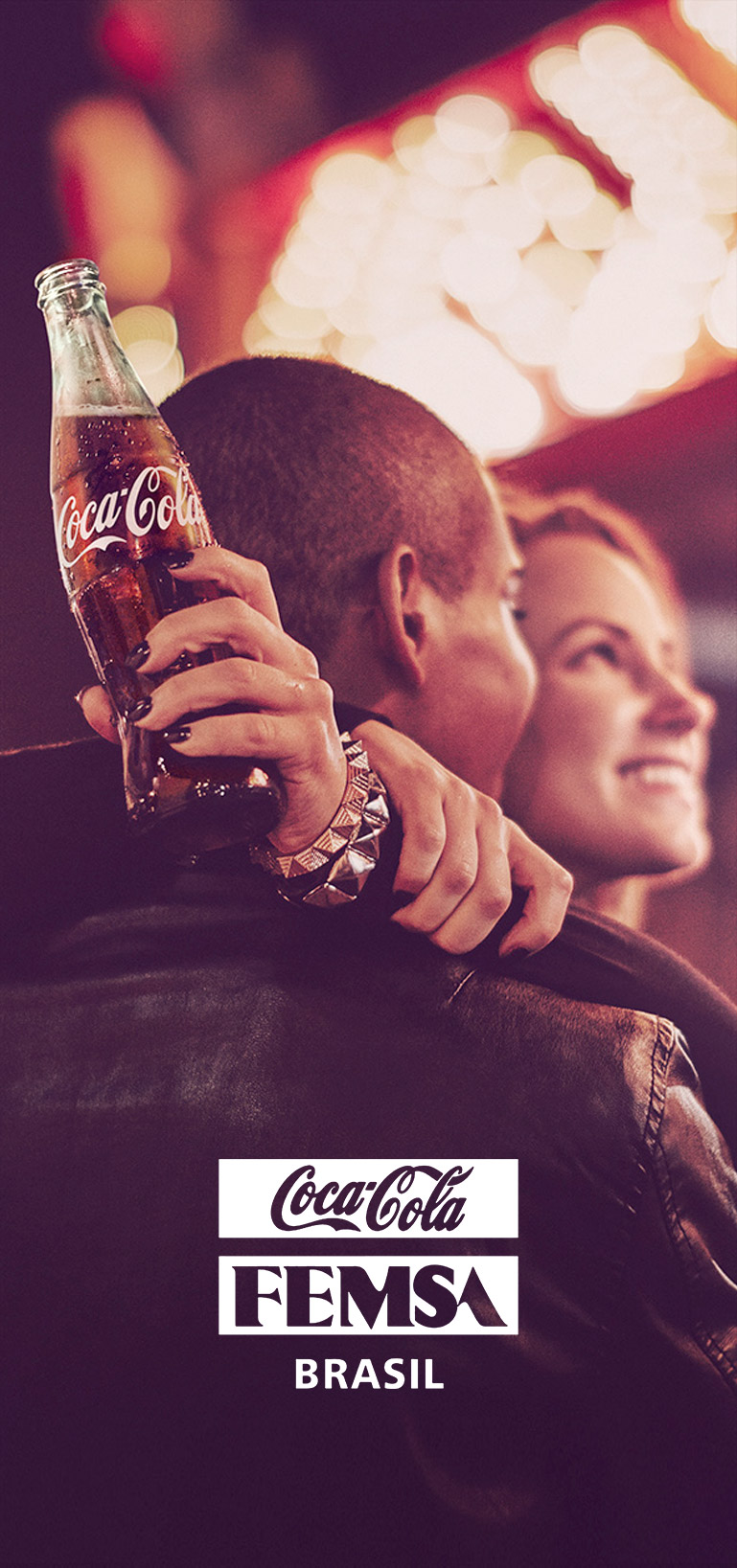 Design conceitual para aplicativo Coca-Cola FEMSA versão mobile.